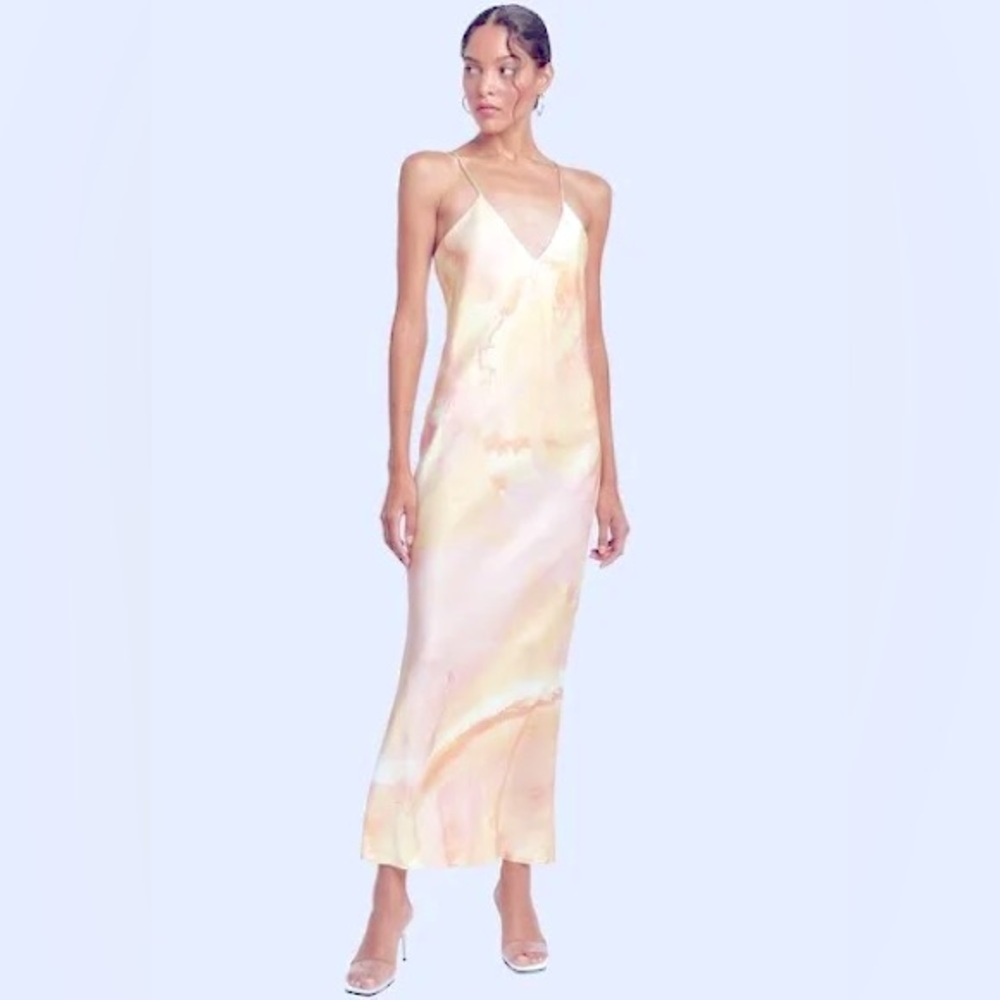 Alix NYC Lewis Watercolor Silk Slip Dress Small. New without tags.